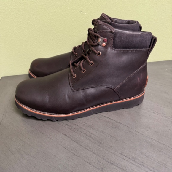 UGG SETON TL BROWN WATERPROOF LEATHER SHEEPSKIN WORK BOOTS SHOES MENS US 13 NEW - Picture 1 of 9